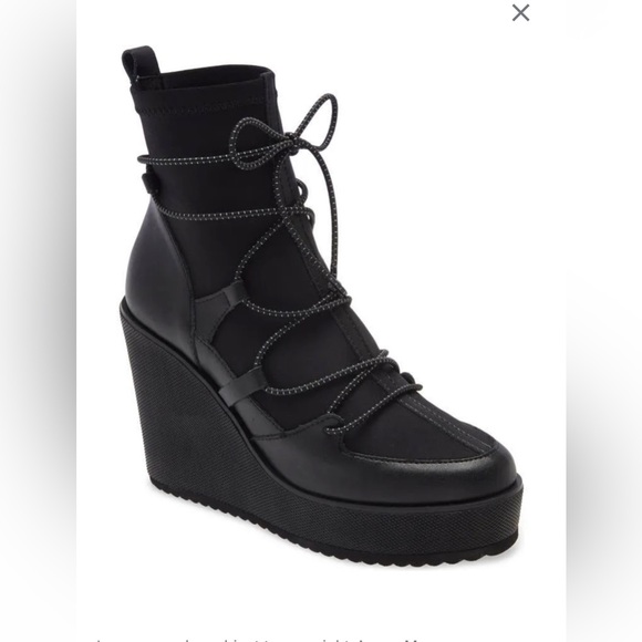 Steve Madden Shoes - Women's Steve Madden Atomic wedge ankle heels lace size US 6.5M black